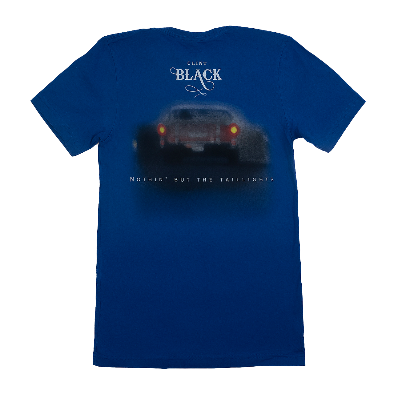 Blue tee features Nothin' But the Taillights album cover on the front and back.