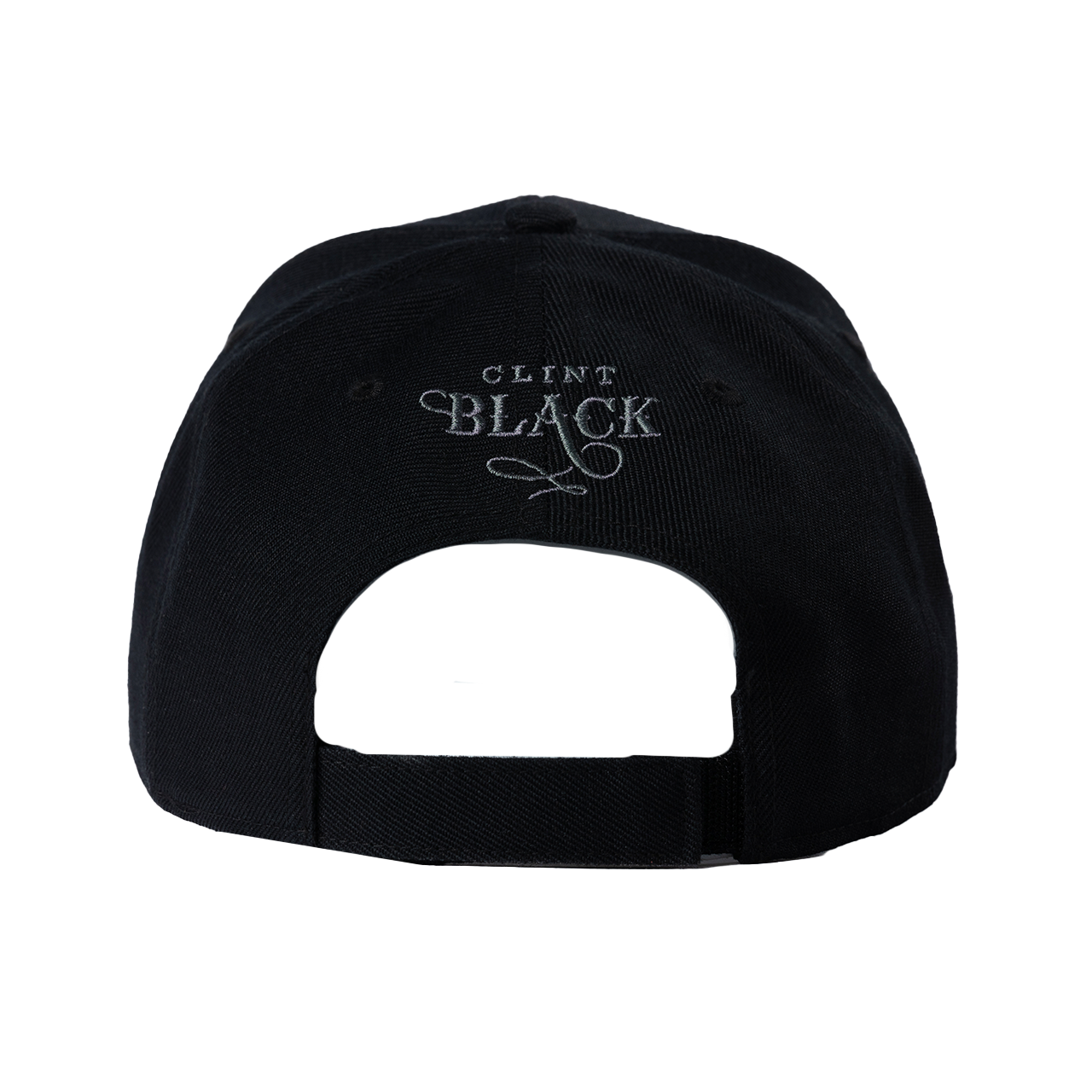 black hat features a gray American flag graphic on the front with text that reads "America Still In Love With You." The back features a Clint Black logo.