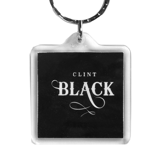 Keychain featuring "This Old House Will Always Be Home" text on one side and the Clint Black logo on the other.