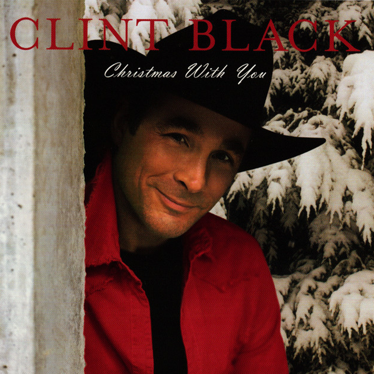 CD cover with image of Clint Black with trees covered in snow in the background