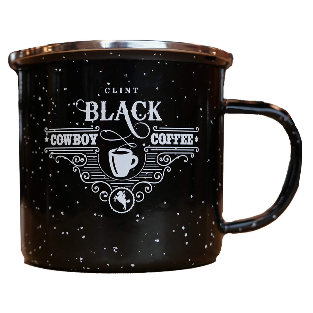 Cowboy Coffee Black Camp Mug
