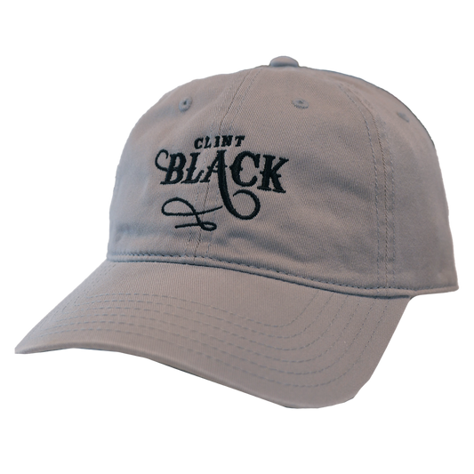 grey dad features the Clint Black Logo on the front