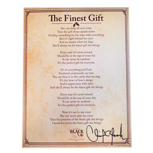 Finest Gift Signed Lyric Sheet